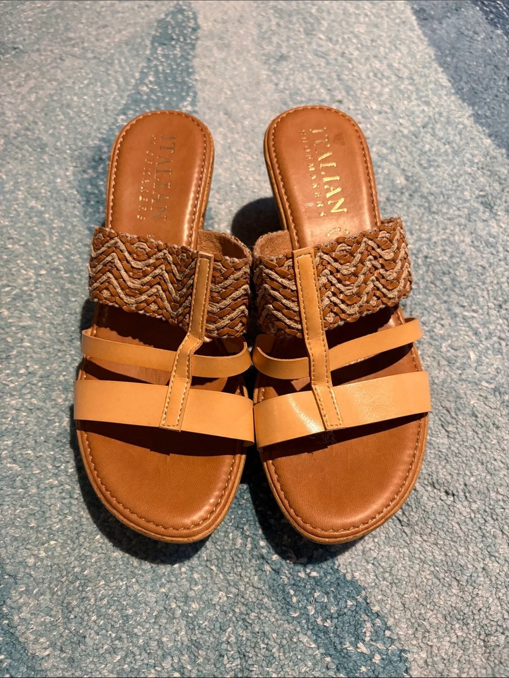 Italian Shoemakers Wedge Sandals, Sz 8